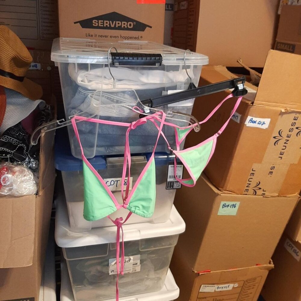 NEW With Tag ! Sherrylo Women Klassisch Two Pieces Bikini Set Green Pink Size XL